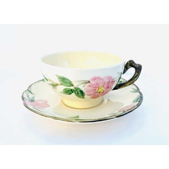 Vintage Franciscan Earthenware Desert Rose Tea Cup And Saucer Set - Picture 1 of 11